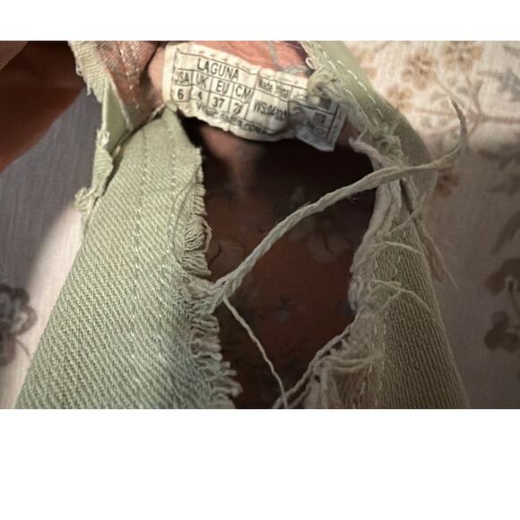 VIONIC Beach Laguna Mint Sage Green Canvas Espadrilles Flats Shoes 6 - Picture 5 of 7